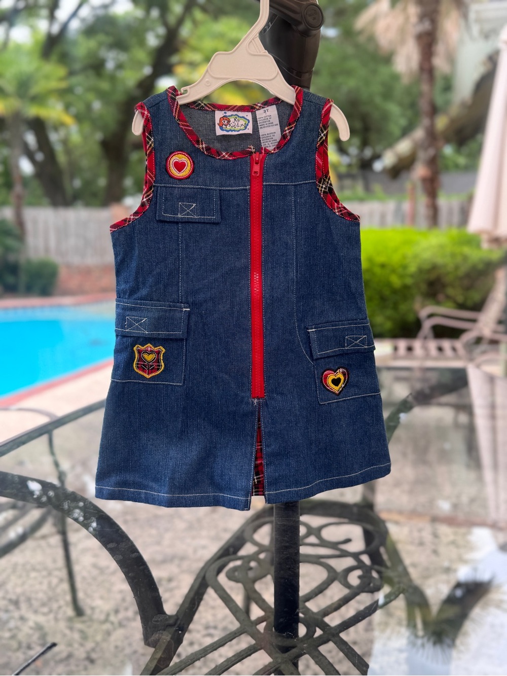 Rare Vintage Denim Zip-Front Girl’s Casual Dress, 3T, by No Kidding